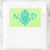 Boho India Block Print Rechthoekige Sticker (Tas)