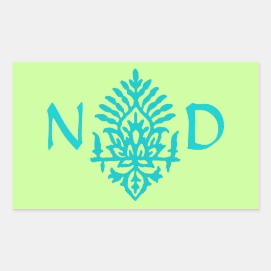 Boho India Block Print Rechthoekige Sticker (Voorkant)