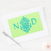 Boho India Block Print Rechthoekige Sticker (Envelop)