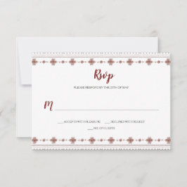 Boho Indiase Rode Stamgrens RSVP Kaartje