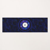 Boho Indigo Blue Universe Galaxy Mandala Monogram Yogamat (Achterkant (horizontaal))