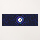 Boho Indigo Blue Universe Galaxy Mandala Monogram Yogamat (Voorkant (horizontaal))