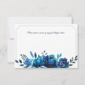 Boho Indigo Copper Waterverf Floral Wedding RSVP Kaart (Achterkant)