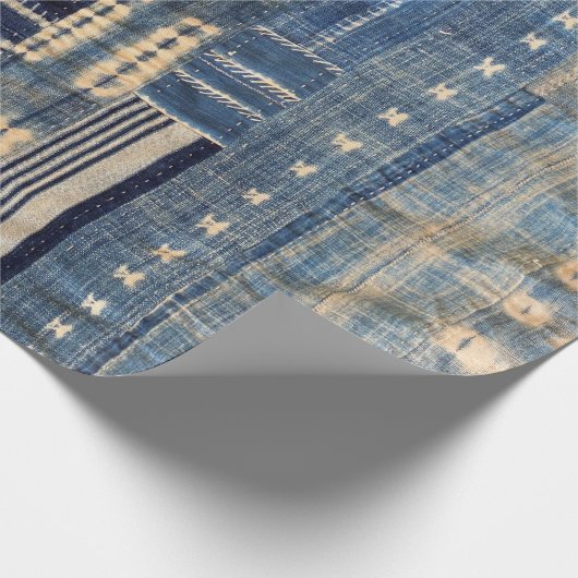 boho indigo mudcloth quilt cadeaupapier (Hoek)