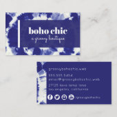 Boho Indigo Tie Dye Visitekaartje (Voorkant / Achterkant)