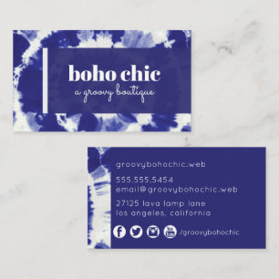 Boho Indigo Tie Dye Visitekaartje