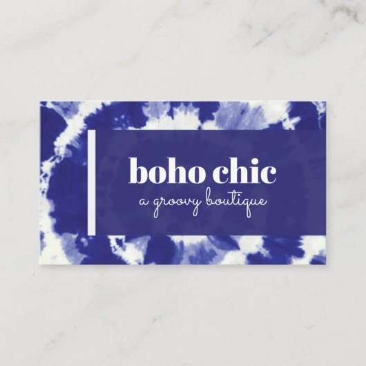 Boho Indigo Tie Dye Visitekaartje (Voorkant)