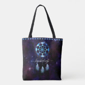 Boho Indigo Tribal Celestial Mandala Drocatcher Tote Bag (Achterkant)