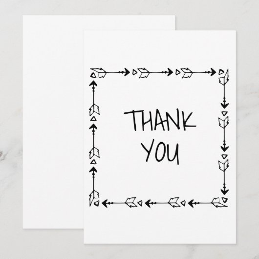 Boho informeel bedankkaart (Voorkant / Achterkant)