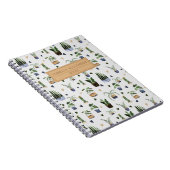 Boho ingemaakte plantpatroon gepersonaliseerd  notitieboek (Rechterzijde)
