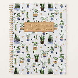 Boho ingemaakte plantpatroon gepersonaliseerd planner