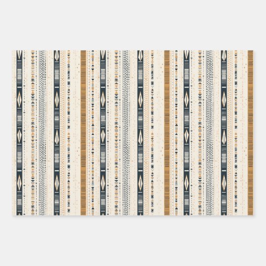 Boho inheemse etnische marine roestige terracotta  inpakpapier vel (Voorkant 3)