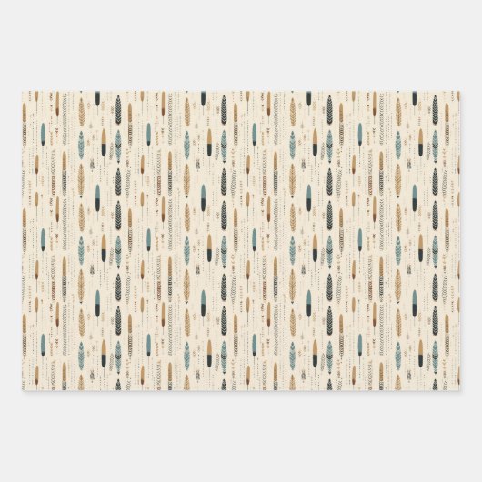 Boho inheemse etnische marine roestige terracotta  inpakpapier vel (Voorkant)