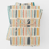 Boho inheemse etnische marine roestige terracotta  inpakpapier vel (In situ)