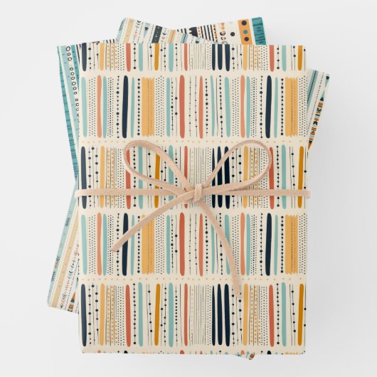 Boho inheemse etnische marine roestige terracotta  inpakpapier vel (In situ)