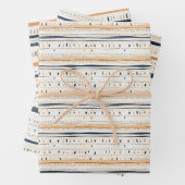 Boho inheemse etnische marine roestige terracotta inpakpapier vel (In situ)