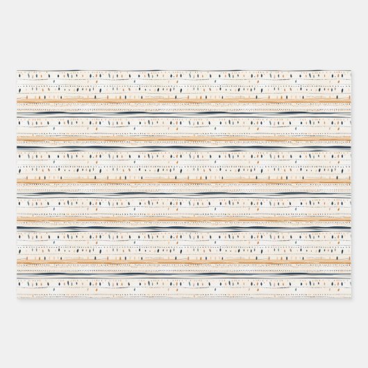 Boho inheemse etnische marine roestige terracotta inpakpapier vel (Voorkant)