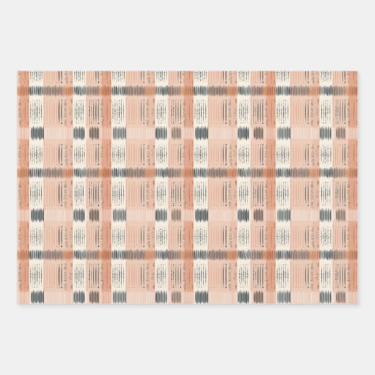 Boho inheemse etnische marine roestige terracotta inpakpapier vel (Voorkant)