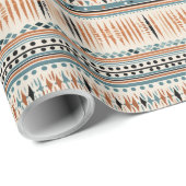 Boho inheemse Indiase etnische motieven geometrisc Cadeaupapier (Rol Hoek)