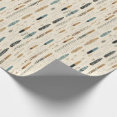 Boho inheemse marine terracotta bruine veren aards cadeaupapier (Hoek)