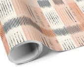 Boho inheemse ornamenten marine blush geometrische cadeaupapier (Rol Hoek)