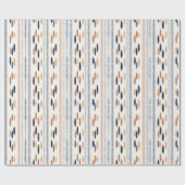 Boho inheemse ornamenten marine terracotta ivoor e cadeaupapier (Vlak)