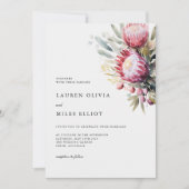 Boho inheemse Protea bruiloft uitnodigen Kaart (Voorkant)