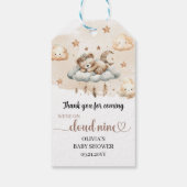 Boho inheemse veren roestige kleuren teddybeer wol cadeaulabel (Achterkant)