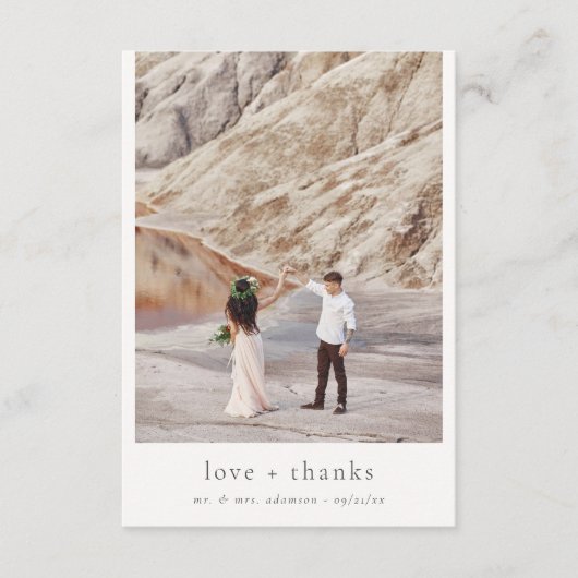 Boho Initialen Terracotta Arch & Foto Bruiloft Bedankkaart (Voorkant)