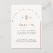 Boho Initialen Terracotta Arch & Foto Bruiloft Bedankkaart (Achterkant)