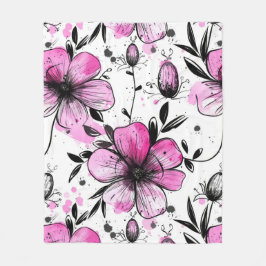 Boho Inky Petals Patronen Fleece Deken