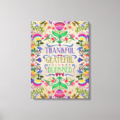 Boho Inspiration Modern Folk Art Flowers Canvas Afdruk (Voorkant)