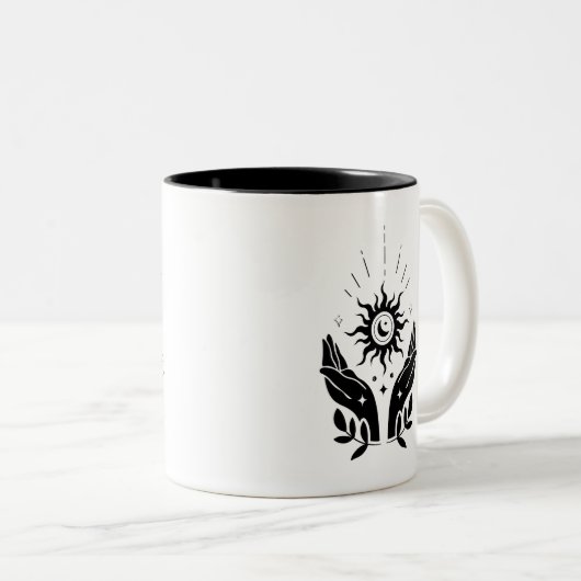 Boho Inspirerend Quote Tweekleurige Koffiemok (Voorkant rechts)