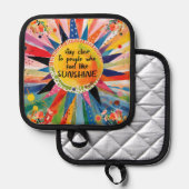 Boho Inspirerend zon vriendschap Pannenlap (Voorkant / Achterkant)