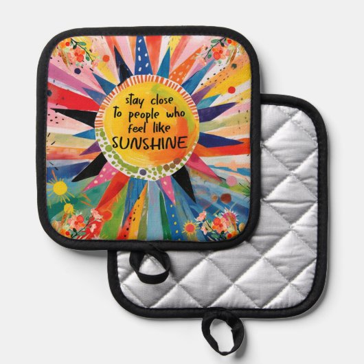 Boho Inspirerend zon vriendschap Pannenlap (Voorkant / Achterkant)