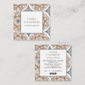 Boho Interieur Designer Aardse Gedempte Kleur Abst Vierkante Visitekaartje (Voorkant / Achterkant)