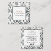 Boho Interieur Designer Aardse Gedempte Kleur Abst Vierkante Visitekaartje (Voorkant / Achterkant)