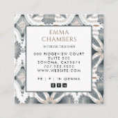 Boho Interieur Designer Aardse Gedempte Kleur Abst Vierkante Visitekaartje (Achterkant)