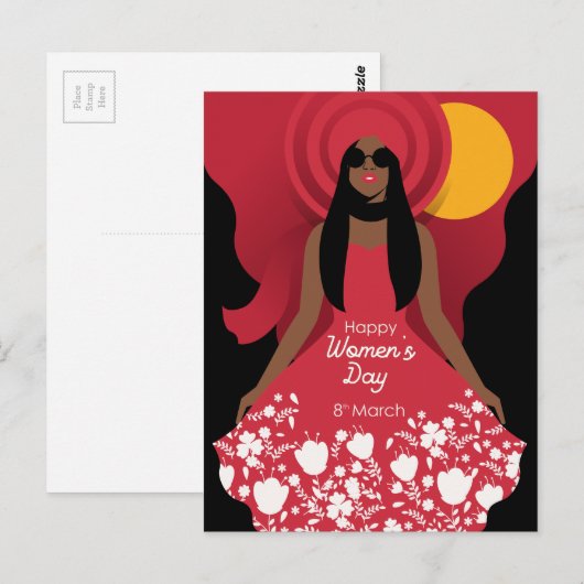 boho internationale vrouwendag briefkaart (Voorkant / Achterkant)