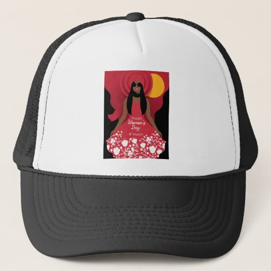 boho internationale vrouwendag trucker pet (Voorkant)