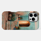 Boho iPhone 16 Pro Max Hoesje | Moroccan Teal Trap (Achterkant horizontaal)