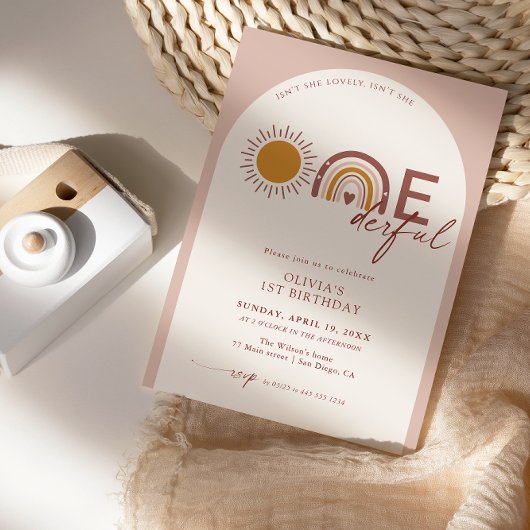 Boho is ze niet onederful 1e verjaardag boog kaart