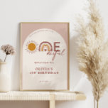 Boho is ze niet onederful 1st verjaardag boog welk poster<br><div class="desc">Mooie bohemian regenboog en zon 1e verjaardagsboog welkom poster.</div>