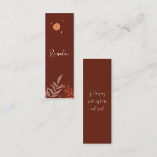  Boho Islamitisch Ramadan Mini Bladwijzer Contactkaartje (Voorkant / Achterkant)