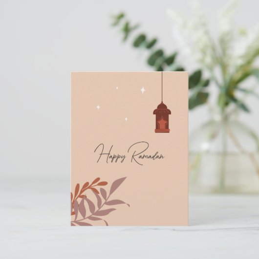  Boho Islamitische Gelukkige Ramadan Feestdagenkaart (Staand voorkant)