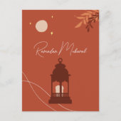 Boho Islamitische Ramadan Mubarak Feestdagenkaart (Voorkant)