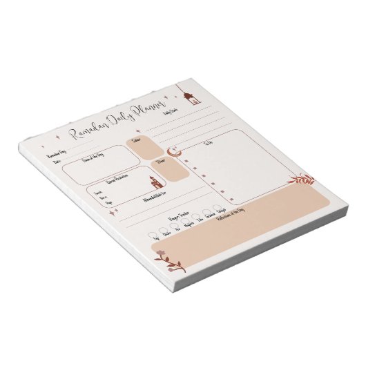Boho Islamitische Ramadan Planner Notitieblok (Schuin)