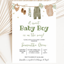 Boho It's a Boy Babykleren Baby Shower Kaart