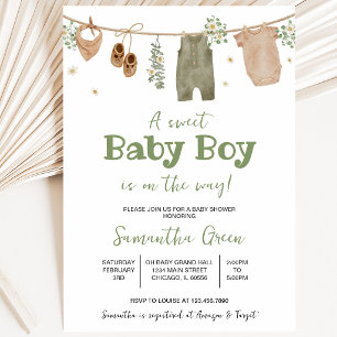 Boho It's a Boy Babykleren Baby Shower Kaart