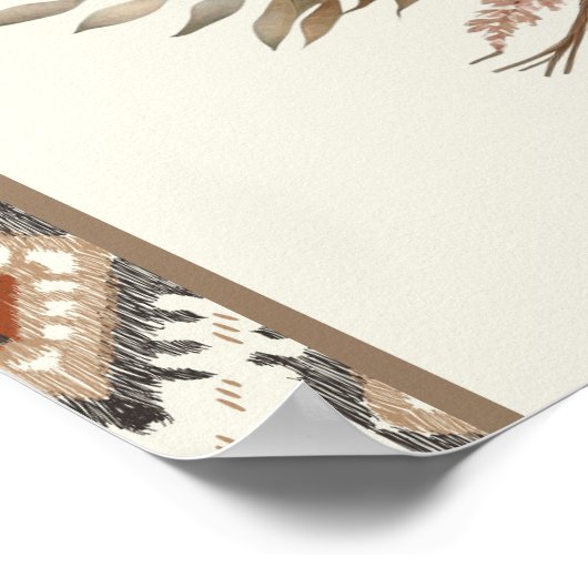 Boho Ivoor Anand Karaj Sikh bruiloft welkom teken Poster (Hoek)